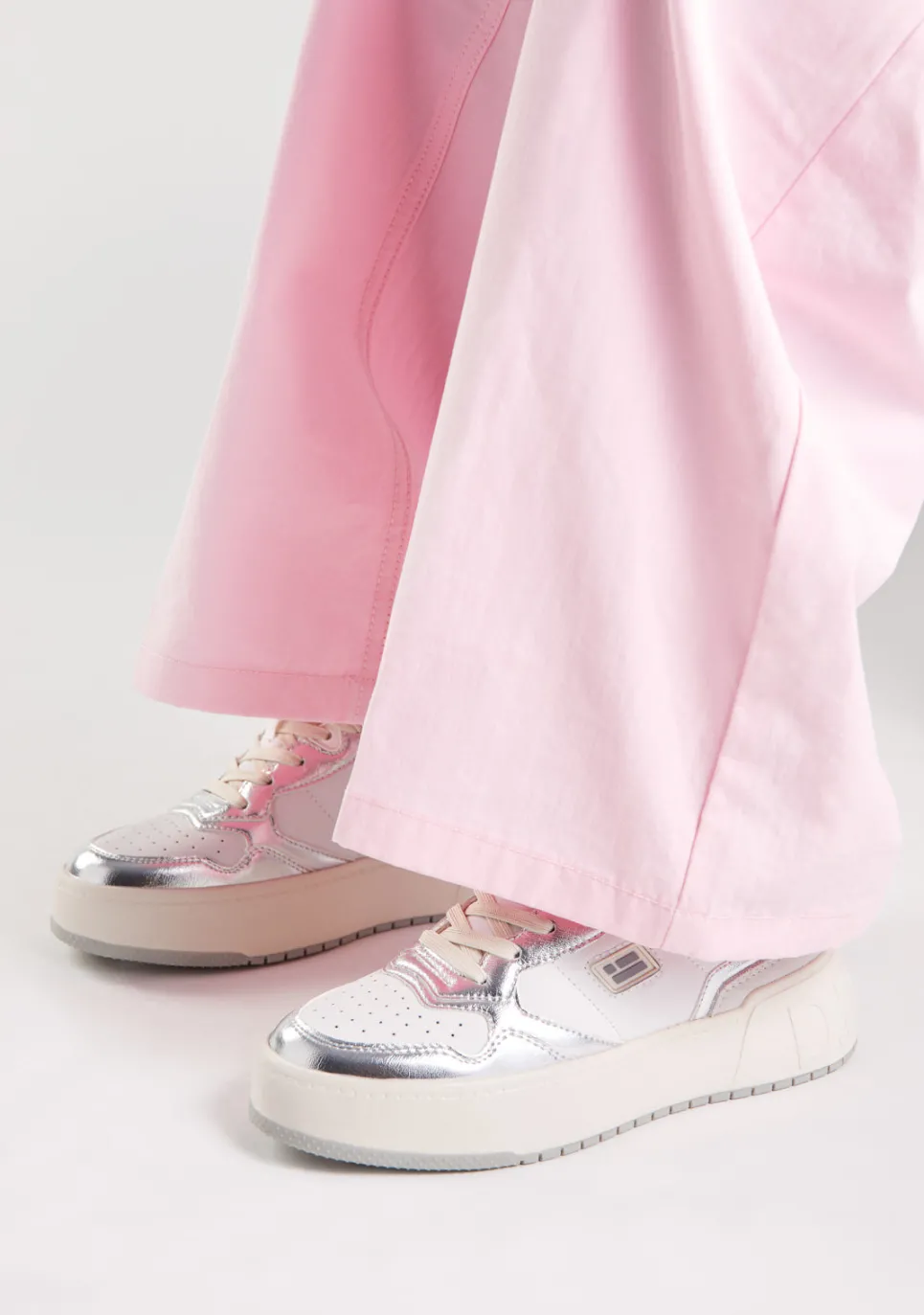 D.Franklin Court Tennis Basic White / Silver|Damen Plattform-Sneakers|Sneakers