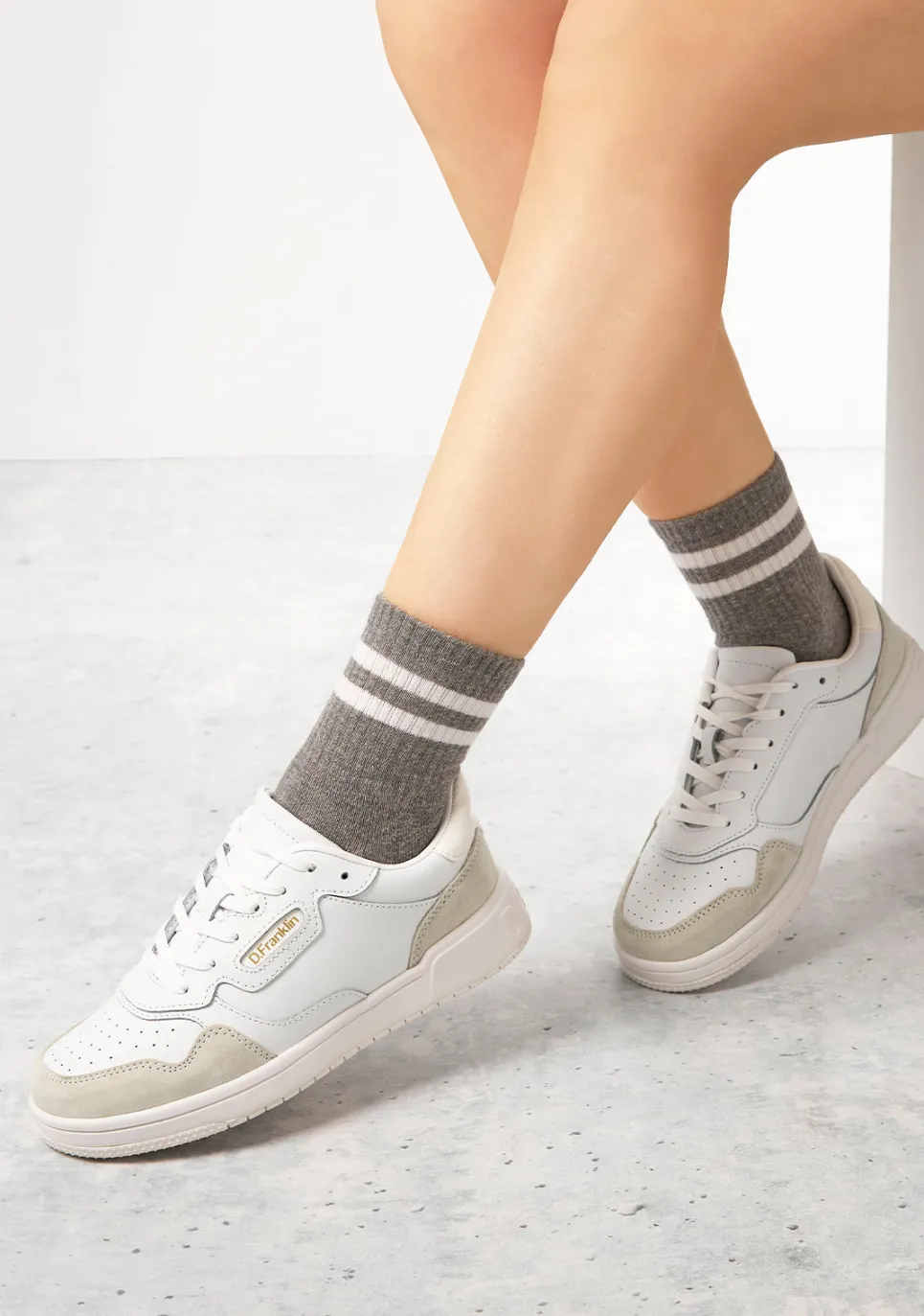 D.Franklin Court V2 Basic Leather White / White|Damen Sneakers|Sneakers