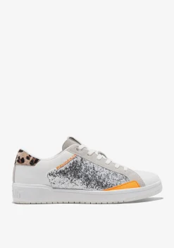 D.Franklin Court V2 Tennis Basic Glitter Silver Leo|Damen Sneakers