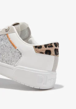 D.Franklin Court V2 Tennis Basic Glitter Silver Leo|Damen Sneakers