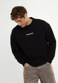D.Franklin Crewneck Binary Oversize Sweatshirt Black|Damen Sweatshirts|Sweatshirts