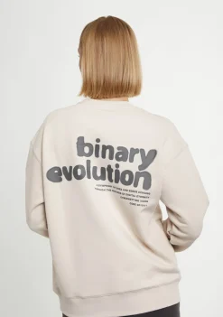 D.Franklin Crewneck Binary Oversize Sweatshirt Grey|Damen Sweatshirts|Sweatshirts