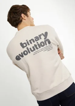 D.Franklin Crewneck Binary Oversize Sweatshirt Grey|Damen Sweatshirts|Sweatshirts