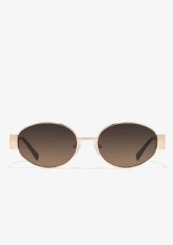 D.Franklin Cuprum Round Gold / Gradient Brown|Damen Ovale Sonnenbrillen|Ovale Sonnenbrillen