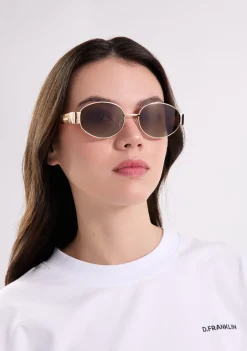 D.Franklin Cuprum Round Gold / Gradient Brown|Damen Ovale Sonnenbrillen|Ovale Sonnenbrillen
