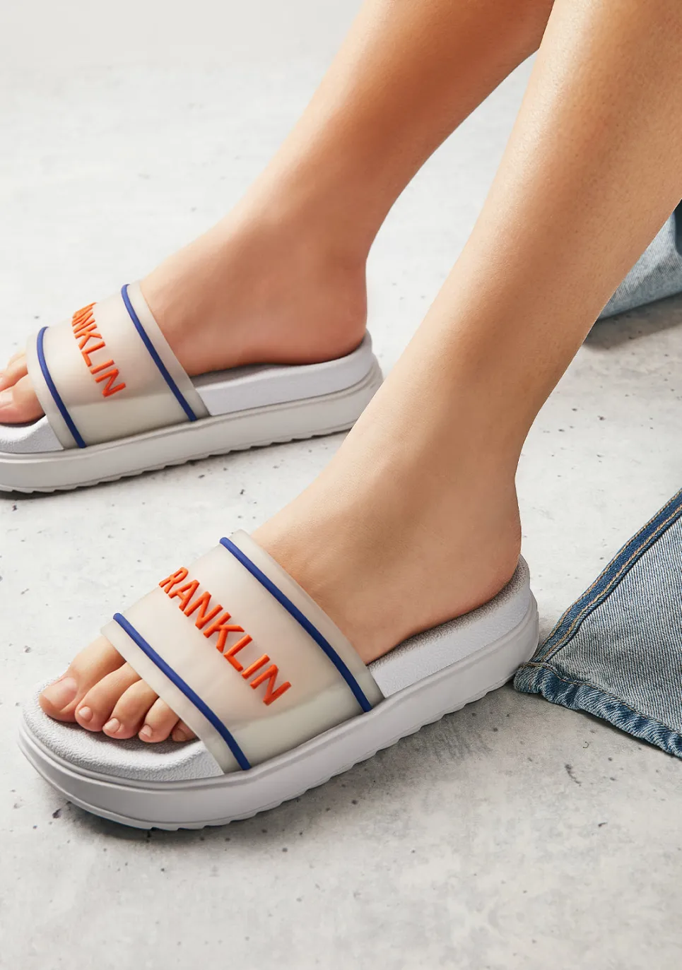 D.Franklin Dana Slide Summer Club White|Damen Sandalen