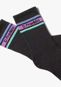 D.Franklin DF 3 Stripes Socks 2 Pack Pastel Black-White|Damen Socken