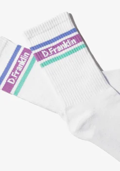 D.Franklin DF 3 Stripes Socks 2 Pack Pastel Black-White|Damen Socken
