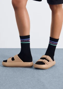 D.Franklin DF 3 Stripes Socks 2 Pack Pastel Black-White|Damen Socken