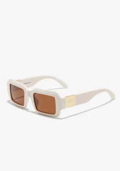 D.Franklin Emblem GEO White Ivory / Brown|Damen Polarisierte Sonnenbrillen