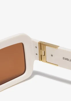 D.Franklin Emblem GEO White Ivory / Brown|Damen Polarisierte Sonnenbrillen