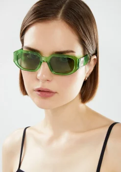 D.Franklin Emblem HEX Trans Green / Green|Damen Polarisierte Sonnenbrillen