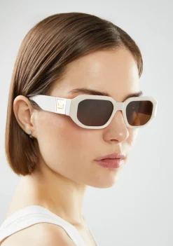 D.Franklin Emblem HEX White Ivory / Brown|Damen Polarisierte Sonnenbrillen