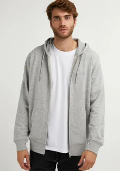 D.Franklin Embroidery Logo Zip Hoodie Grey|Damen Sweatshirts|Sweatshirts
