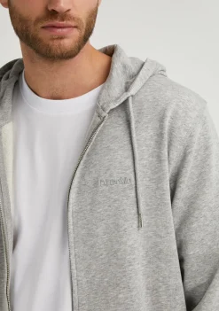 D.Franklin Embroidery Logo Zip Hoodie Grey|Damen Sweatshirts|Sweatshirts
