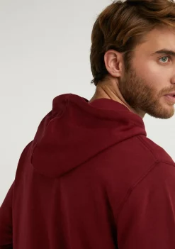 D.Franklin Embroidery Logo Zip Hoodie Burgundy|Herren Sweatshirts