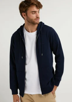 D.Franklin Embroidery Logo Zip Hoodie Navy|Herren Sweatshirts