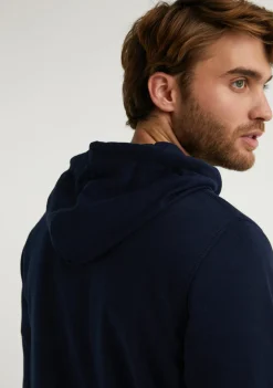 D.Franklin Embroidery Logo Zip Hoodie Navy|Herren Sweatshirts