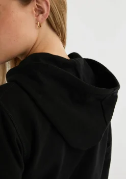 D.Franklin Embroidery Logo Zip Hoodie Black|Damen Sweatshirts|Sweatshirts