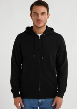 D.Franklin Embroidery Logo Zip Hoodie Black|Damen Sweatshirts|Sweatshirts