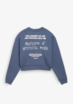 D.Franklin Eternity Crop Sweatshirt Blue|Damen Sweatshirts