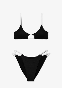 D.Franklin Feroe Top + Feroe Bottom Bikini Black|Damen Bikinis Und Einteiler