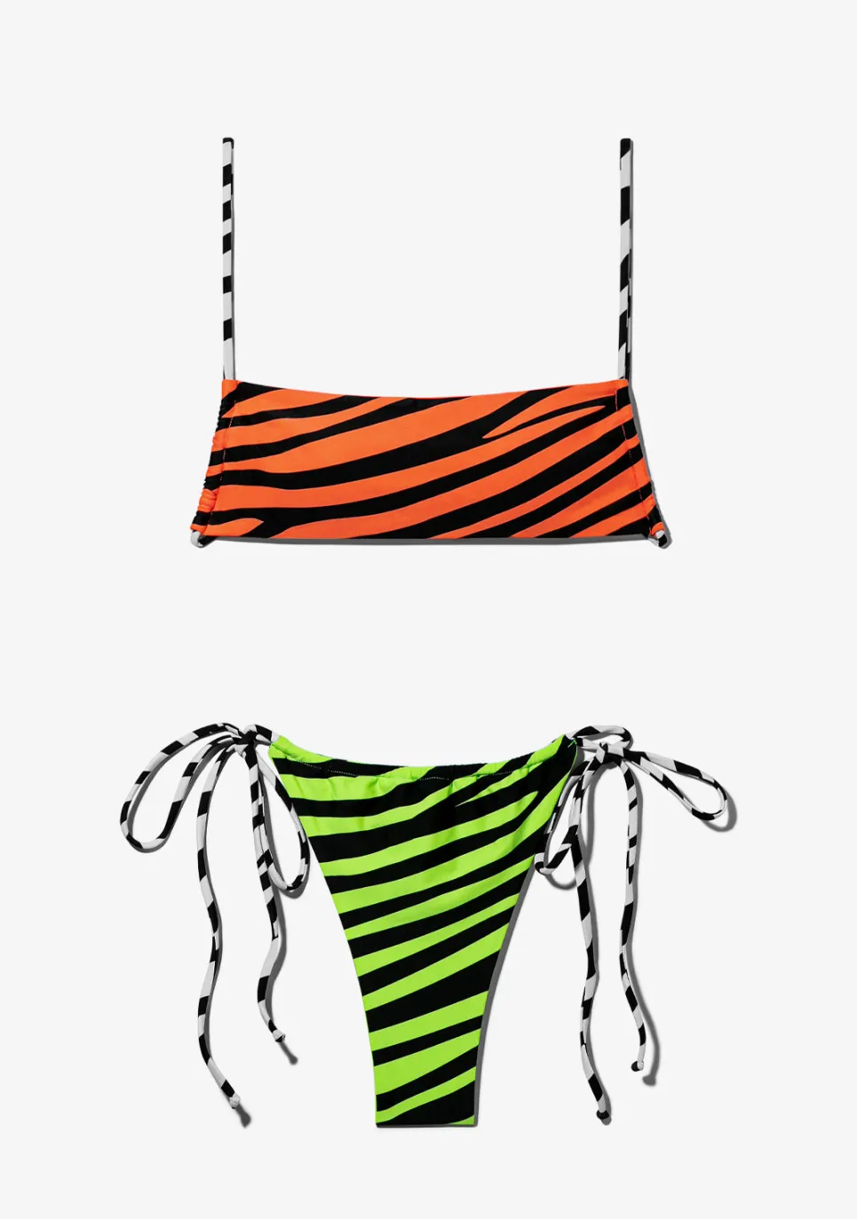 D.Franklin Fiji Top Zebra Orange + Samoa Bottom Zebra Lime Bikini|Damen Bikinis Und Einteiler