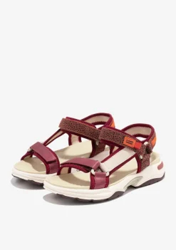 D.Franklin Flame Sandal Strips Burgundy|Damen Sandalen