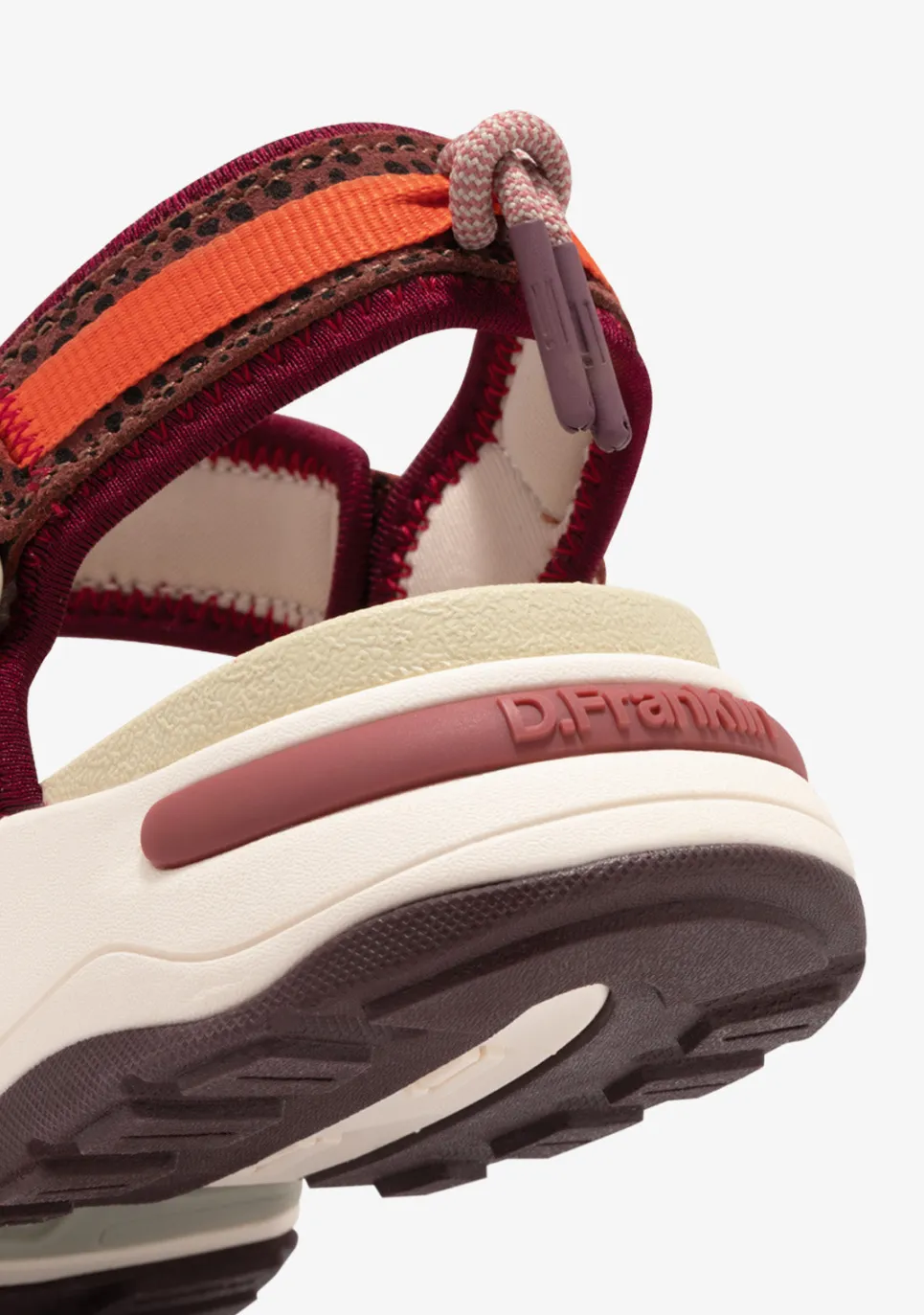D.Franklin Flame Sandal Strips Burgundy|Damen Sandalen
