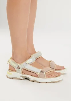 D.Franklin Flame Sandal Strips Gold|Damen Sandalen