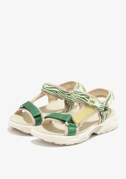 D.Franklin Flame Sandal Strips Green|Damen Sandalen