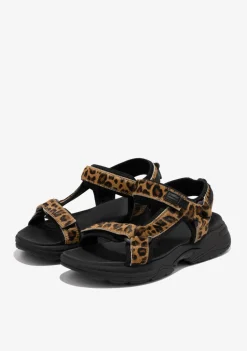 D.Franklin Flame Sandal Strips Leopard|Damen Sandalen