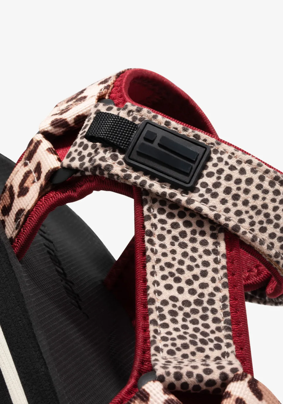 D.Franklin Forest High Strips Animal Burgundy|Damen Sandalen