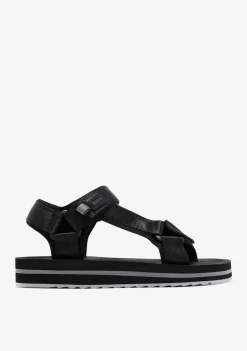 D.Franklin Forest High Strips Full Black|Damen Sandalen