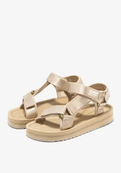 D.Franklin Forest High Strips Gold|Damen Sandalen