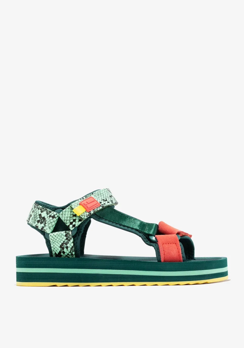 D.Franklin Forest High Strips Green|Damen Sandalen