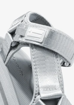 D.Franklin Forest High Strips Silver|Damen Sandalen