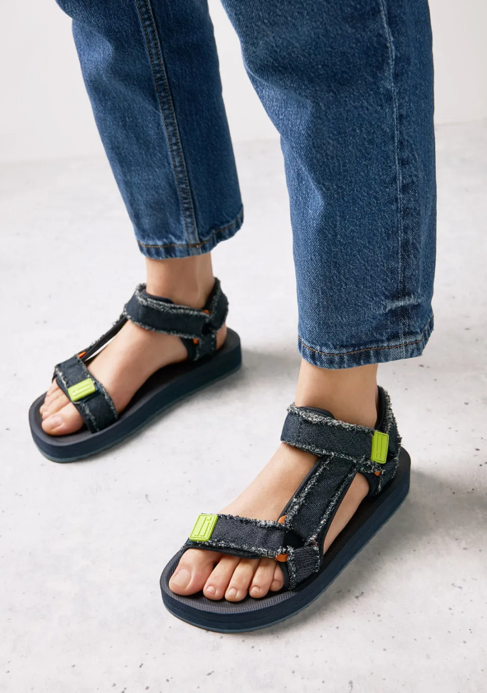 D.Franklin Forest Neo Denim / Lime|Damen Sandalen