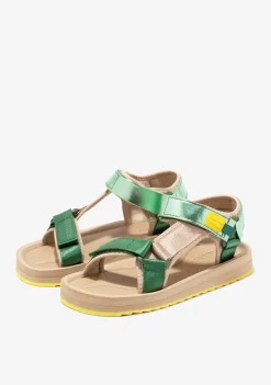 D.Franklin Forest Neo Strips Green|Damen Sandalen