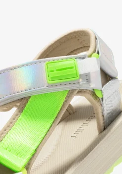 D.Franklin Forest Neo Strips Neon Lime|Damen Sandalen