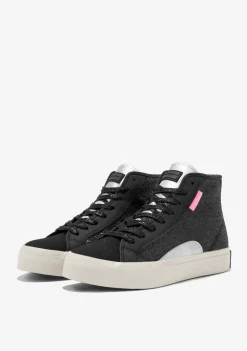 D.Franklin Half Moon High Glitter Black|Damen Sneakers