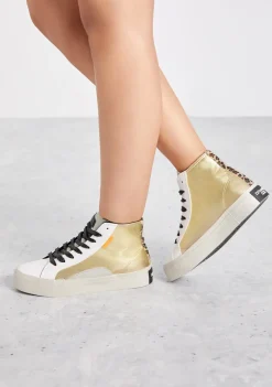 D.Franklin Half Moon High Gold|Damen Sneakers