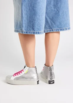 D.Franklin Half Moon High Silver|Damen Sneakers