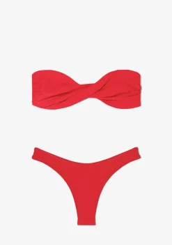 D.Franklin Harper Top + Ava Bottom Chili Red Bikini|Damen Bikinis Und Einteiler