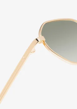 D.Franklin Hex Legacy Gold / Gradient Green|Damen Eckige Sonnenbrillen|Eckige Sonnenbrillen