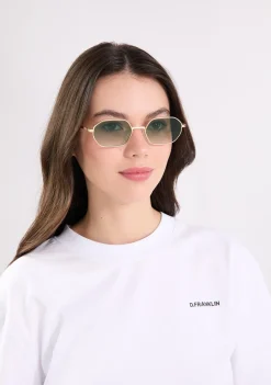 D.Franklin Hex Legacy Gold / Gradient Green|Damen Eckige Sonnenbrillen|Eckige Sonnenbrillen