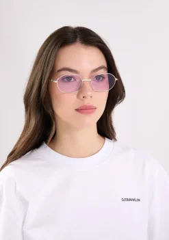 D.Franklin Hex Legacy Silver / Lavender|Damen Eckige Sonnenbrillen|Eckige Sonnenbrillen