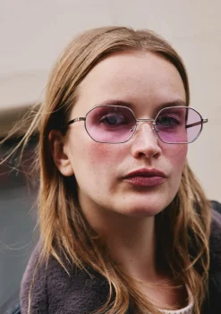 D.Franklin Hex Legacy Silver / Lavender|Damen Eckige Sonnenbrillen|Eckige Sonnenbrillen