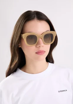 D.Franklin Holly Sand / Gradient Amber|Damen Runde Sonnenbrillen