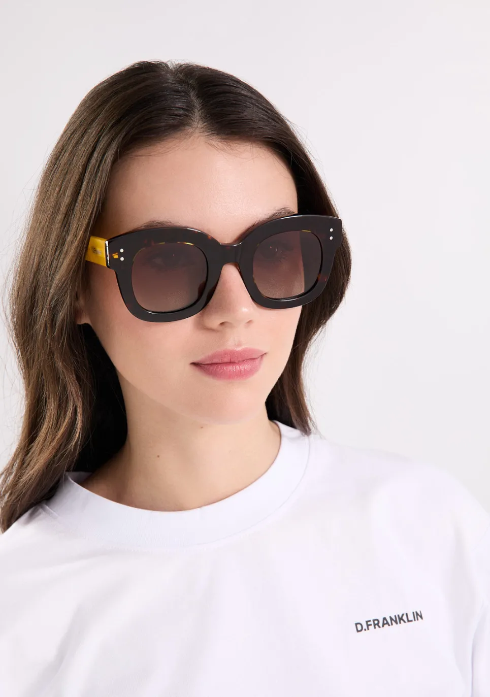 D.Franklin Holly Tort / Gradient Brown|Damen Runde Sonnenbrillen